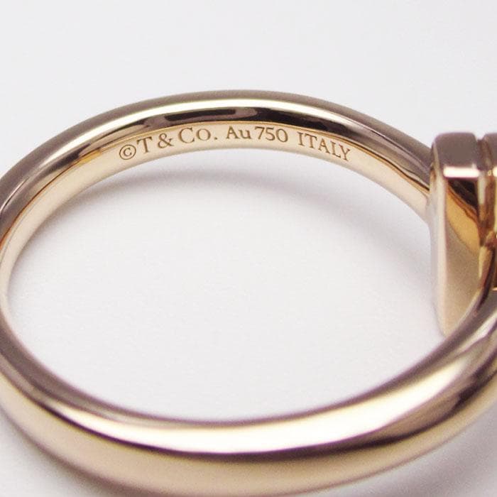 ティファニー Tワン ダイヤリング K18PG ローズゴールド 3.7g 7号