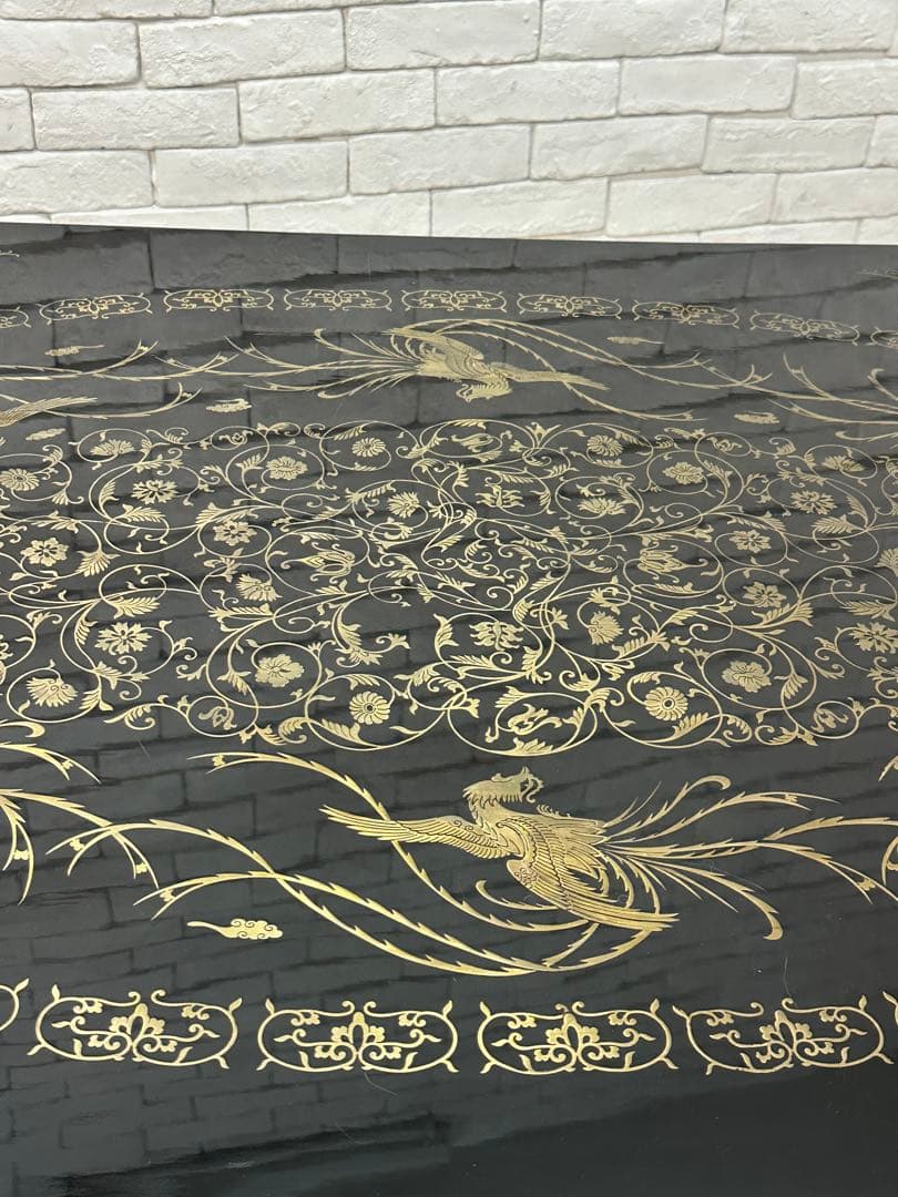 【taka】定価65万　螺鈿細工　鳳凰　木製漆塗り　テーブル　机