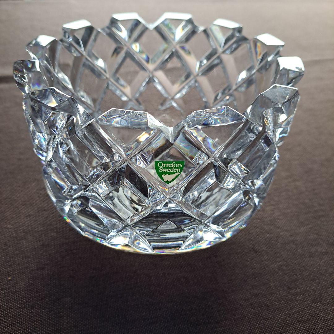 Sweden Orrefos　クリスタルガラス　ボウル　花瓶　小物入　置物