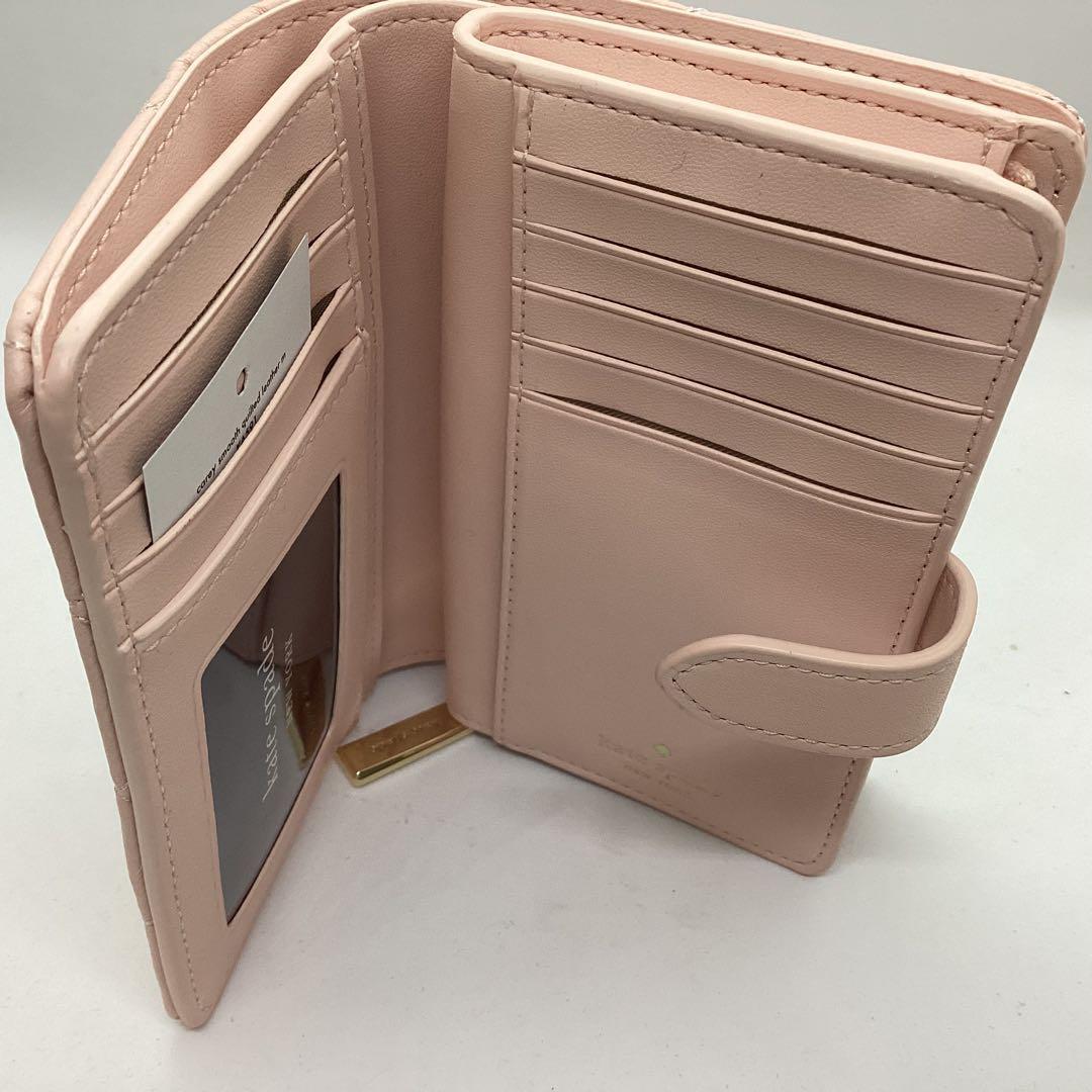 kate spade ピンク キルト加工　二つ折り財布