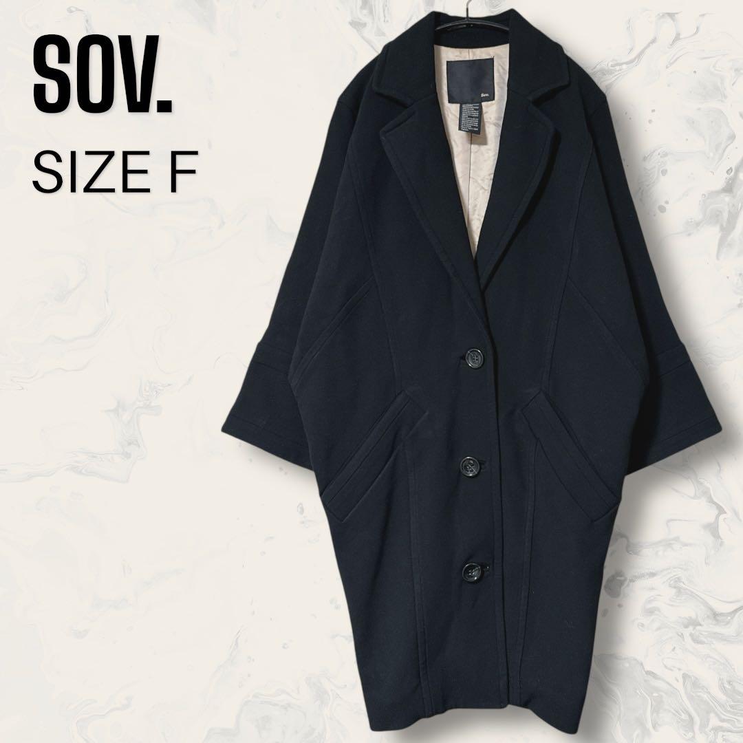 SOV. ドルマン スリーブ オーバーサイズ コート ブラック ダブスタ