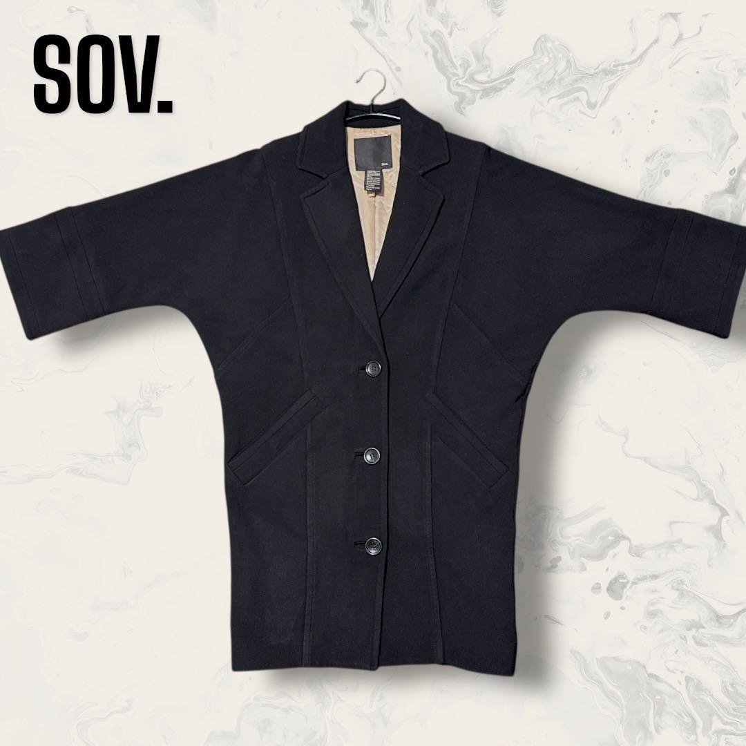 SOV. ドルマン スリーブ オーバーサイズ コート ブラック ダブスタ