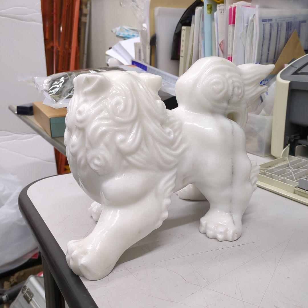 シーサー置物 門柱白 　超特大　琉球焼 沖縄陶器 沖縄伝統工芸 全国送料無料