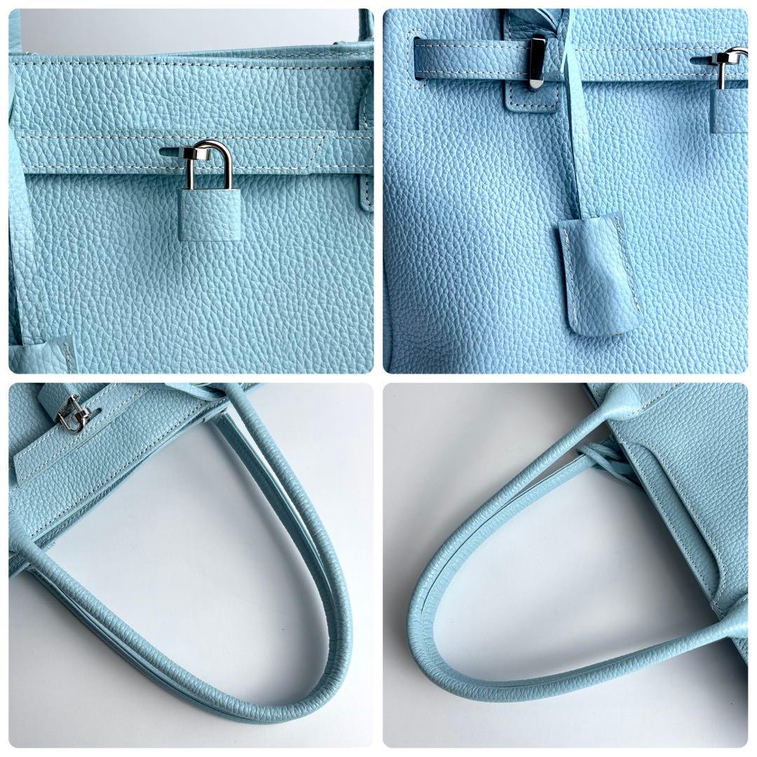 限定カラー✨ Hamano ミーティア 本革ハンドバッグ ピュアクラルテ ブルー