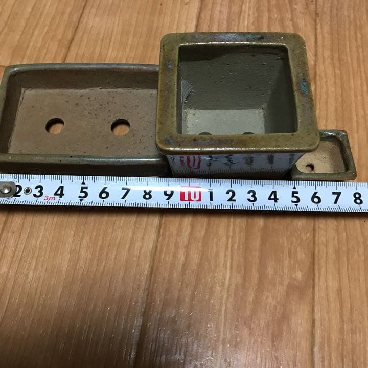 盆栽鉢　上品高級釉薬がけミニ小品盆栽鉢3点/寛/禅昌寺他山野草