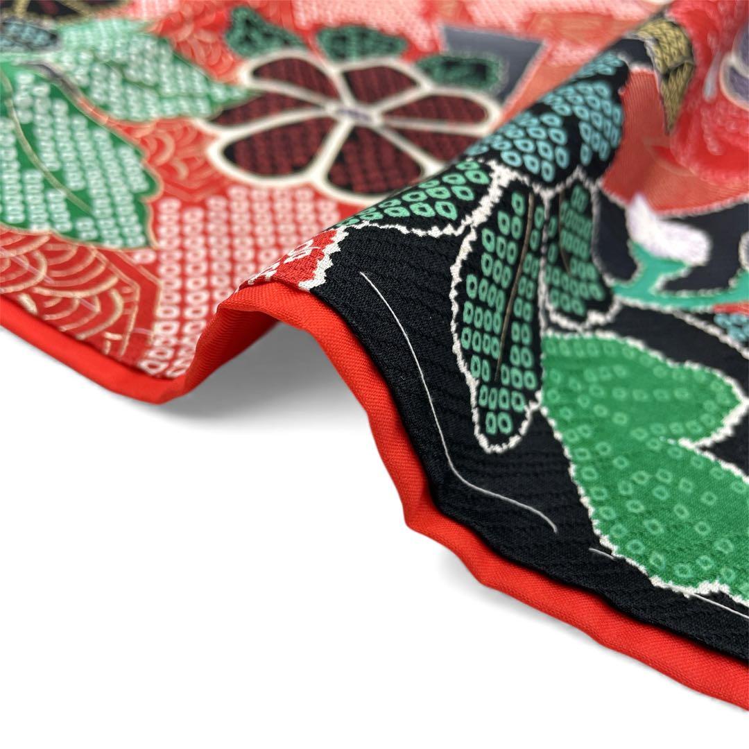 ◎mk-3457　七五三　女の子　着物・襦袢セット　金駒刺繍　　12-15