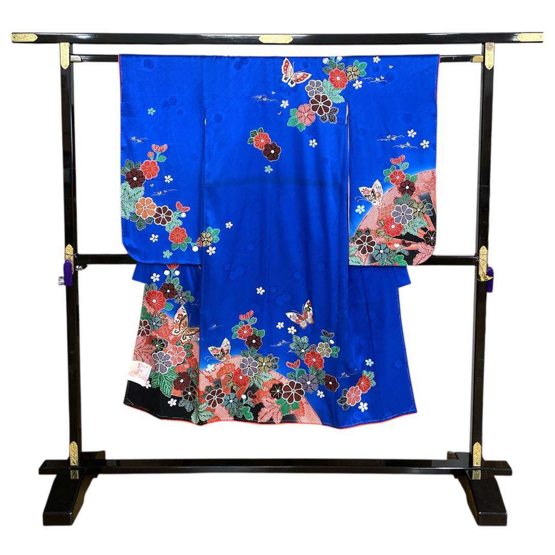 ◎mk-3457　七五三　女の子　着物・襦袢セット　金駒刺繍　　12-15