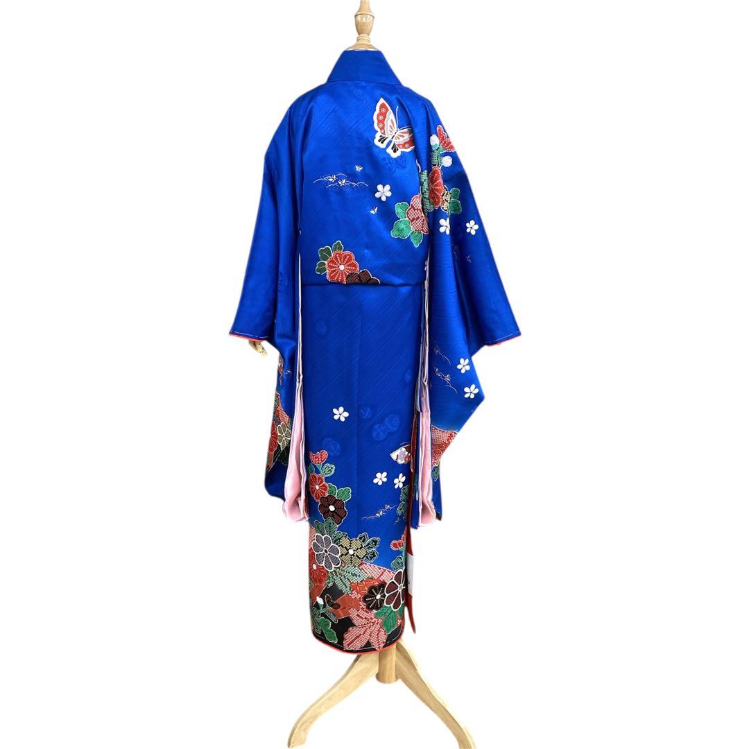 ◎mk-3457　七五三　女の子　着物・襦袢セット　金駒刺繍　　12-15