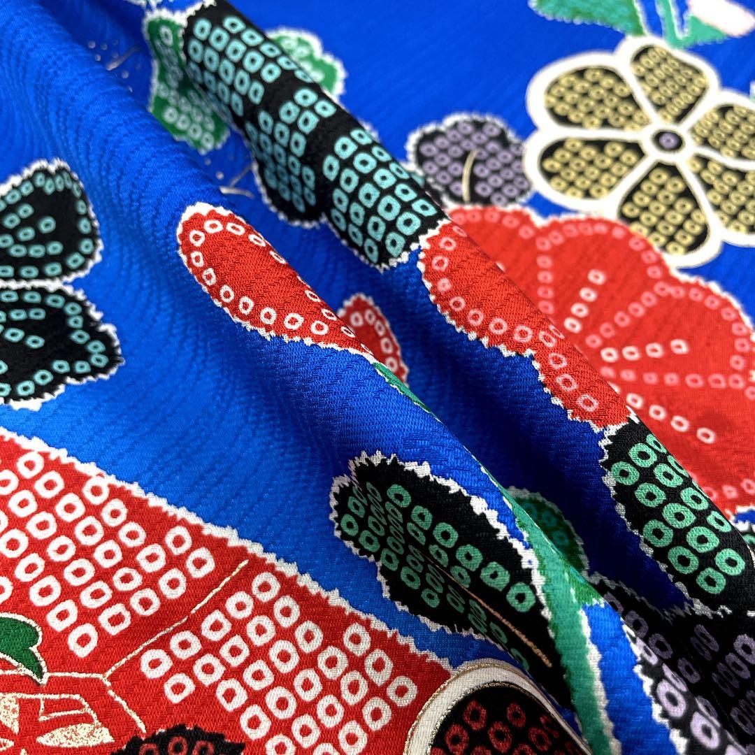 ◎mk-3457　七五三　女の子　着物・襦袢セット　金駒刺繍　　12-15