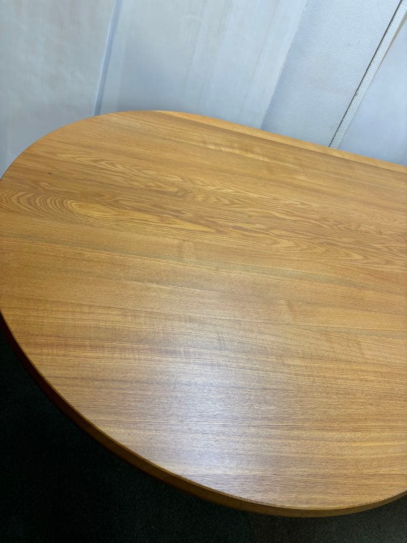 【リペア済み】　200サイズ　変形P型　ダイニングテーブル　タモ無垢材