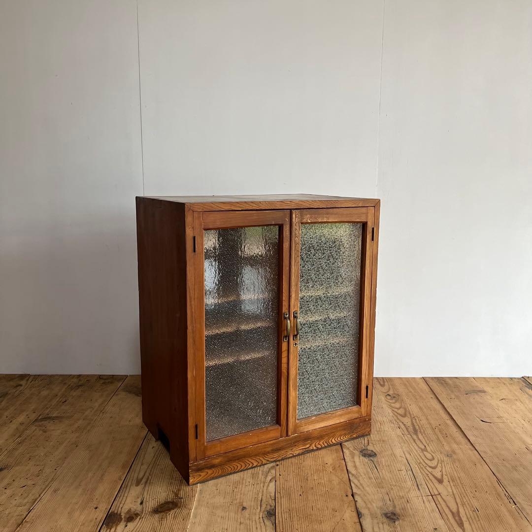アンティーク ガラス キャビネット 書類棚 昭和レトロ z834
