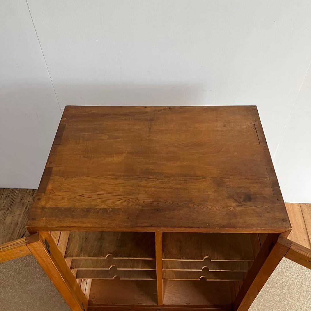 アンティーク ガラス キャビネット 書類棚 昭和レトロ z834