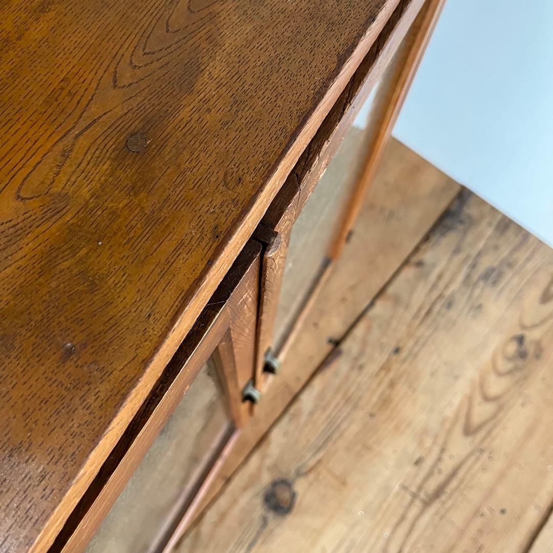 アンティーク ガラス キャビネット 書類棚 昭和レトロ z834