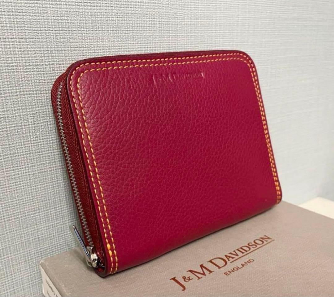 【未使用】J&M DAVIDSON ラウンドジップカードケース