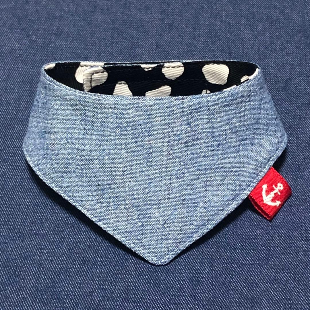 No.3160☘️犬猫用バンダナ XXSサイズ ダルメシアン ＆ ダンガリーブルー