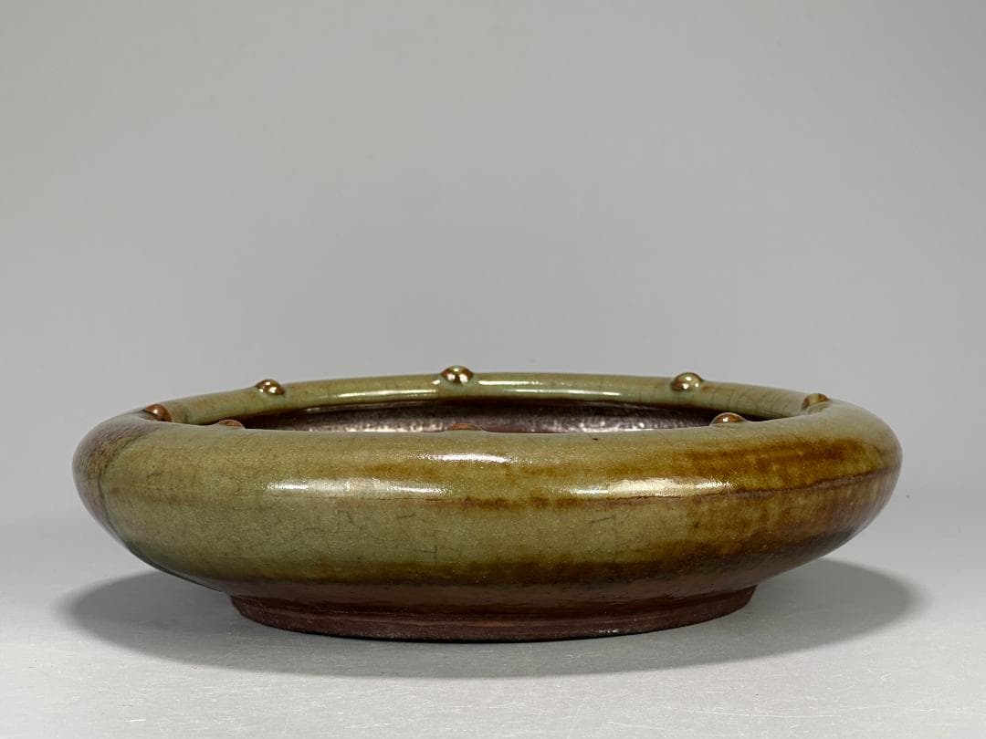 中国美術　清朝　清時代　鈞釉　鈞窯　水盤　三字款　時代物　古物　唐物