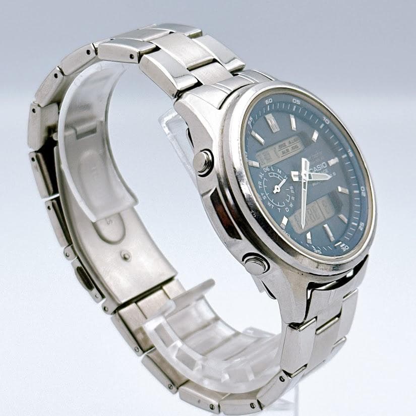 良品 カシオ リニエージ メンズ腕時計 電波ソーラー アナログ デジタル 時計