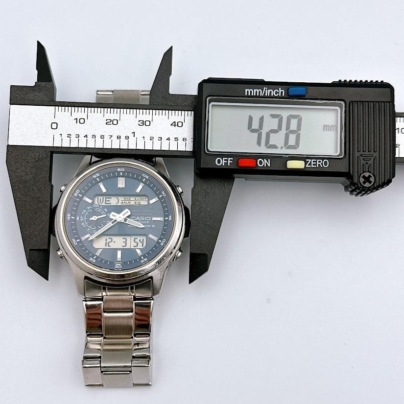 良品 カシオ リニエージ メンズ腕時計 電波ソーラー アナログ デジタル 時計