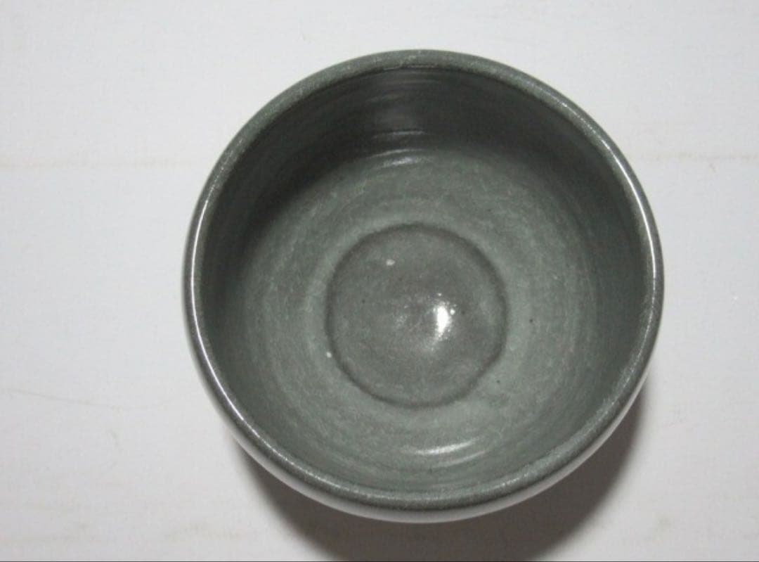 清水卯一 青磁貫入茶碗 美しく透明感のある名作！7130