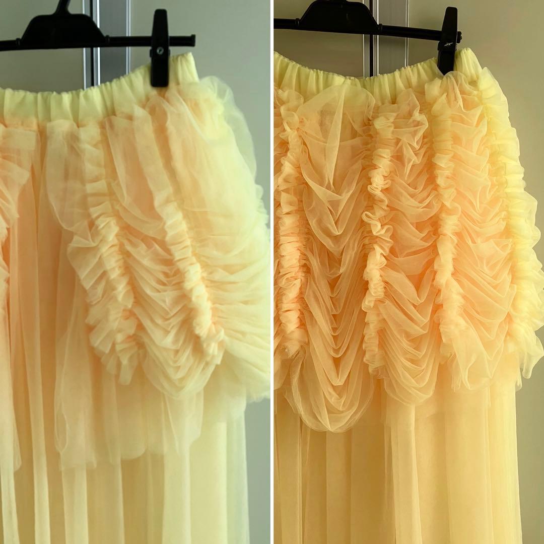 【noir kei ninomiya】 YELLOW チュール スカート
