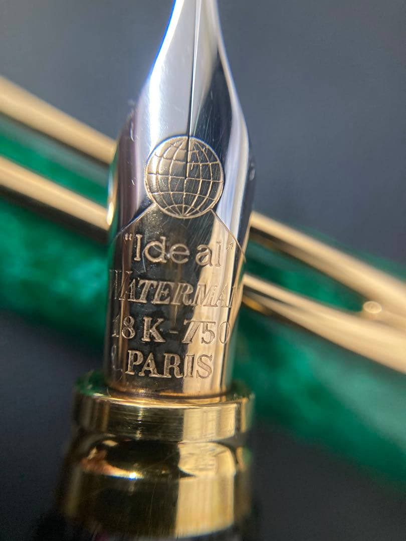 WATERMAN 緑色 万年筆 専用ケース付き