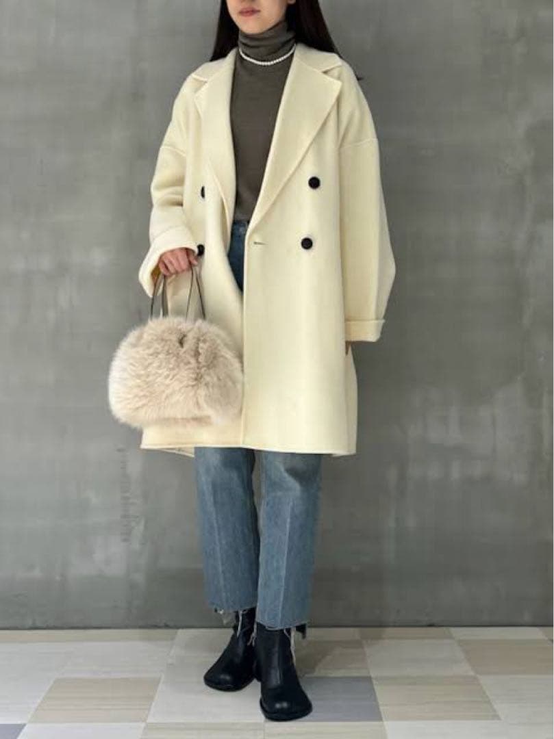 【24AW】Mila Owen ワイドシルエットダブルブレストコート