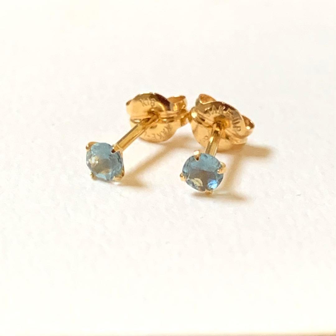 テイクアップ K18 セカンドピアス アクアマリン