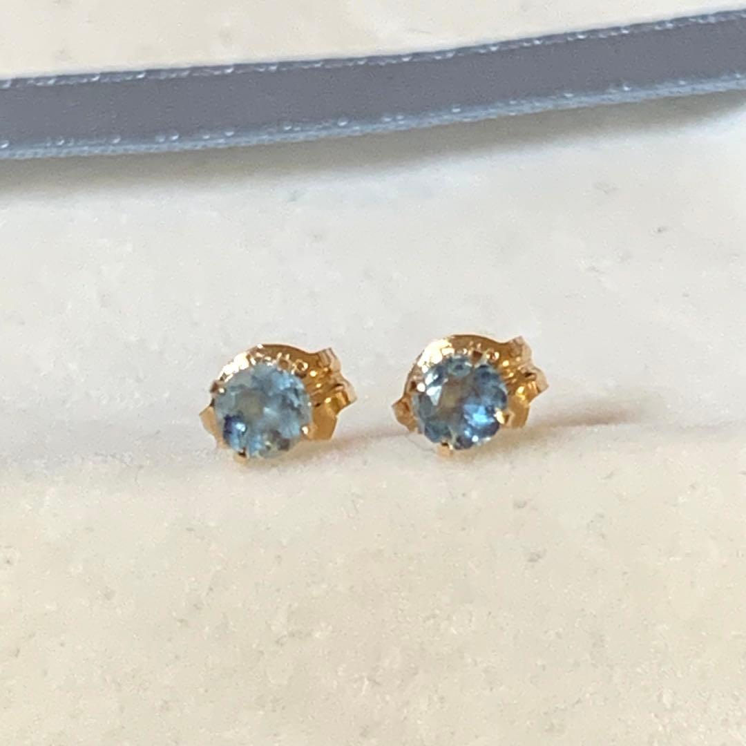 テイクアップ K18 セカンドピアス アクアマリン