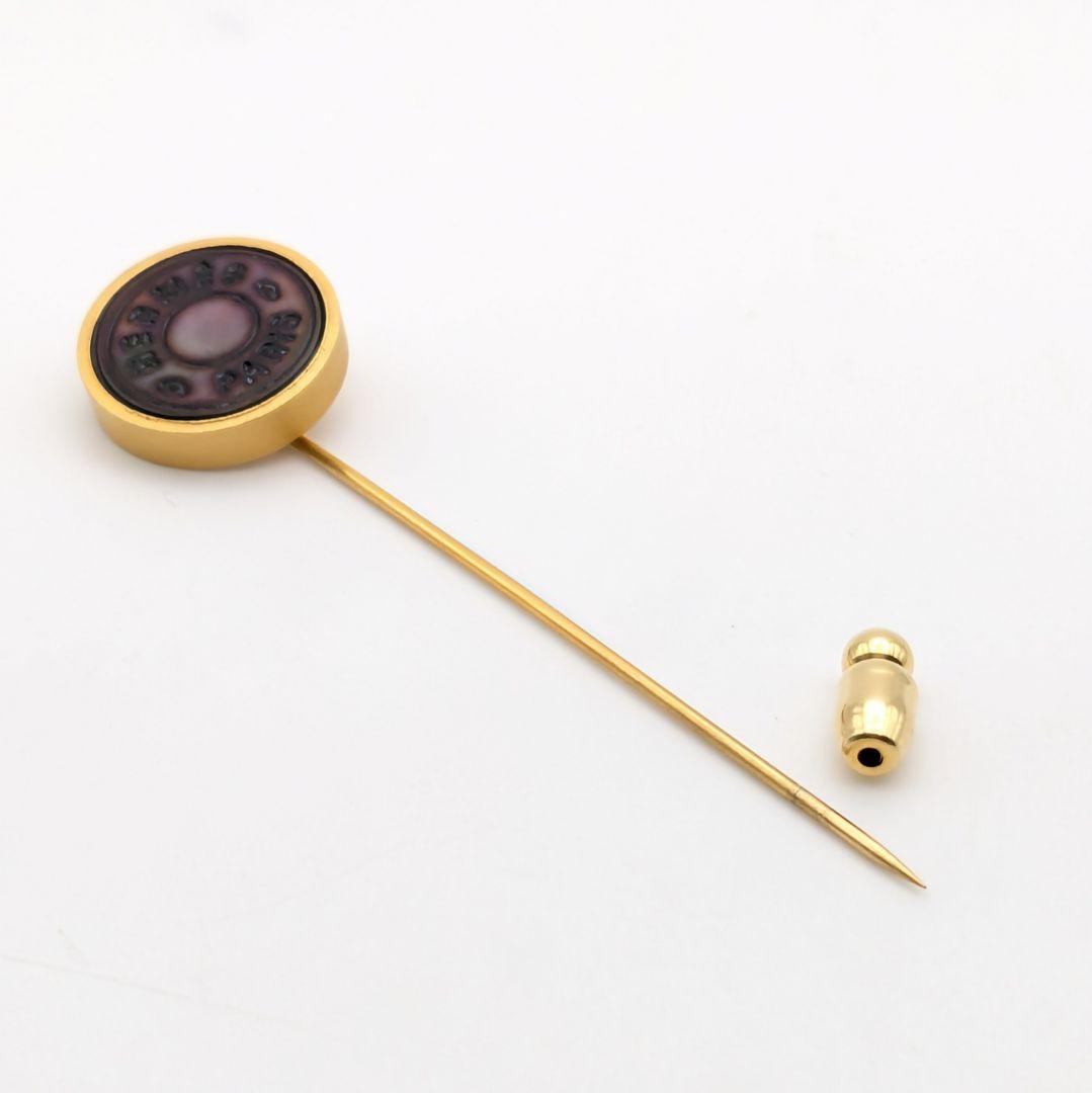 希少 エルメス HERMES セリエ シェル ブローチ ラペルピン ゴールド