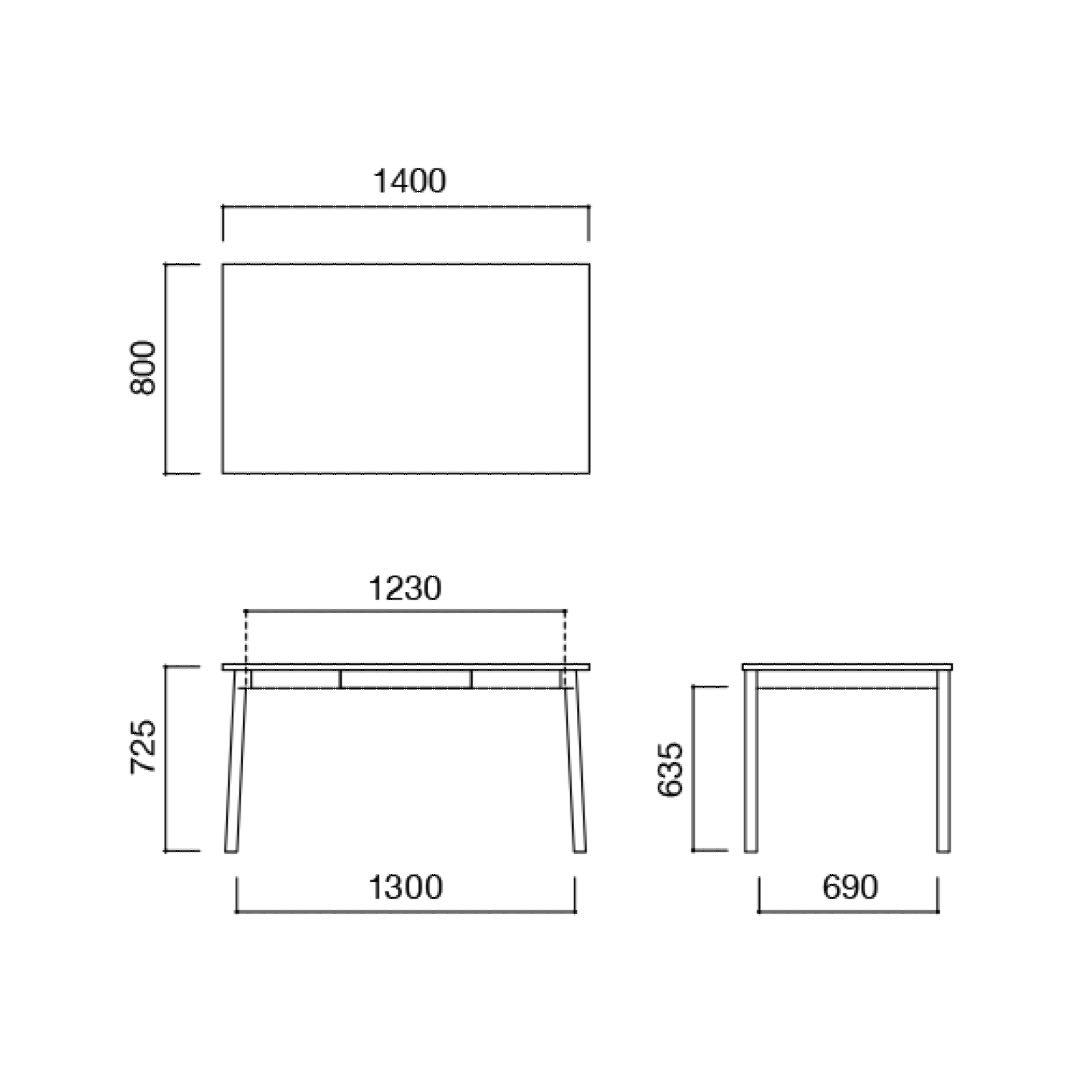 【送料込み】IDEE/STILT TABLE 1400 Natural