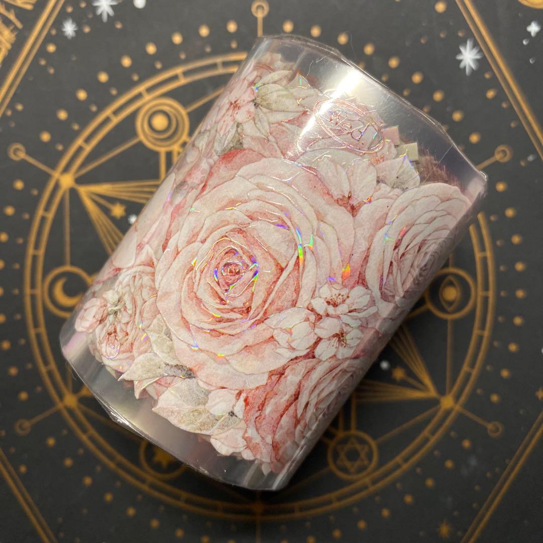 【E1】海外　10m巻　貝殻光/PETマスキングテープ　装飾系/背景系/お花系