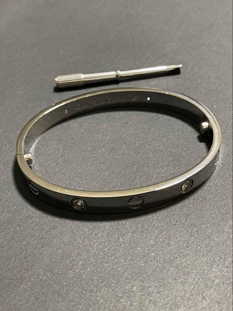 ダイヤ　ブレスレットバングル　ドライバー付き　シルバー