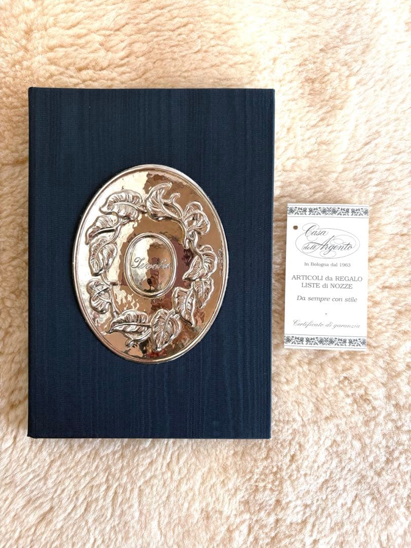 銀プレートのアドレス帳　イタリア　老舗Casa dell’Argento社製