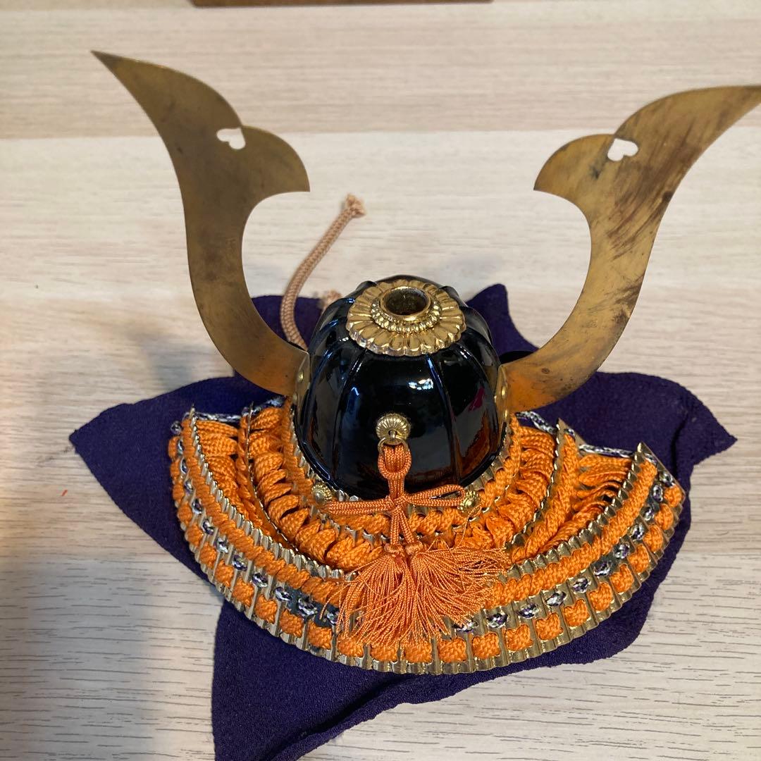 名工　甲冑師 加藤一冑 作　ミニチュア　兜　徳川光圀公　鍬形脇立兜