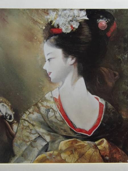 鶴岡義雄、化粧、希少限定大判画集画、新品高級額装付