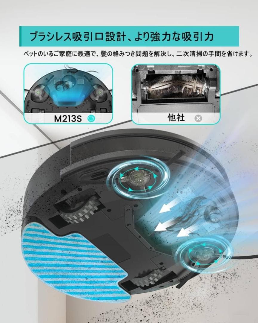Lefant ロボット掃除機 3200Pa 強力吸引水拭き両用 音量調節 静音