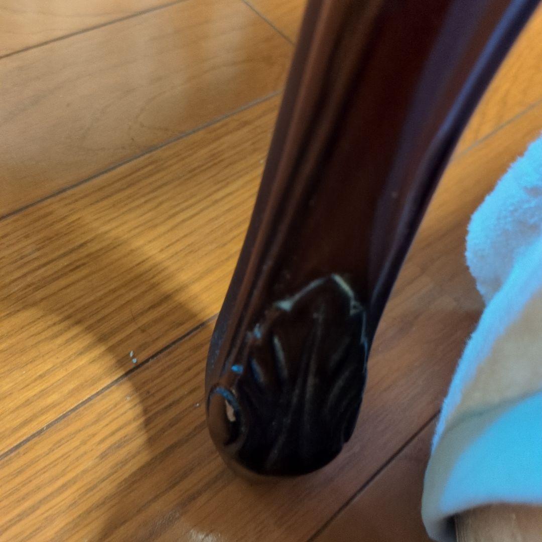 さるこダークブラウン 木製 文机 曲線デザイン猫脚(=^・^=)