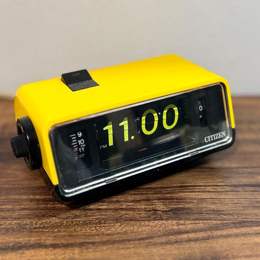 【整備済み・動作正常】CITIZENパタパタ時計 ハイリーフ・カーチス黄黒
