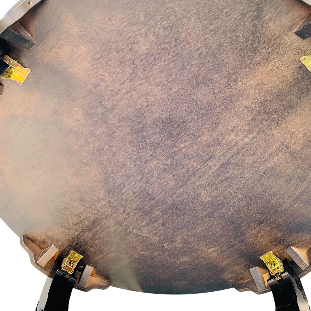 黒檀の唐木座卓　円形木製座卓 彫刻入りアンティーク　レトロ引き取り歓迎
