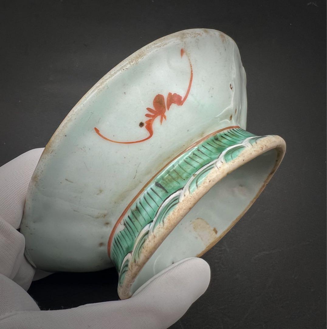 中国美術 古玩 清代 人物花紋樣 高足盤2点