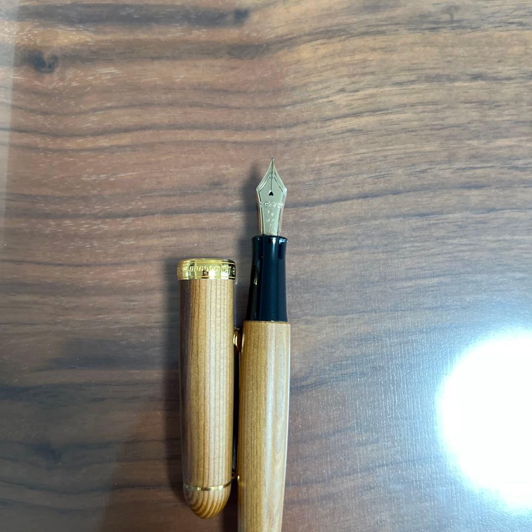 プラチナ万年筆　屋久杉　14K