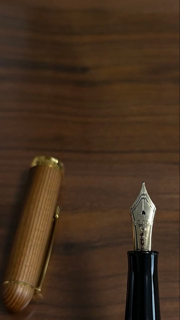 プラチナ万年筆　屋久杉　14K