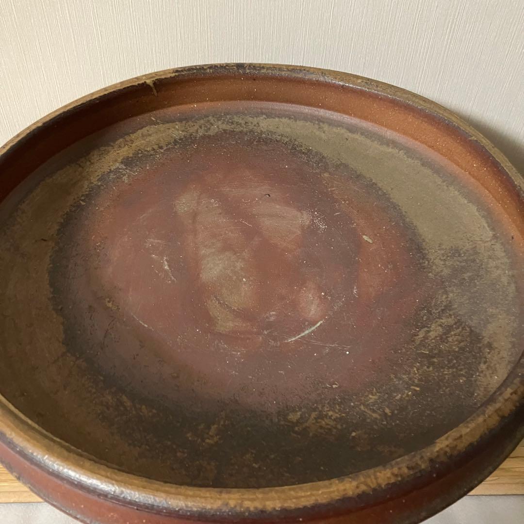 備前焼　大型水盤　花器　生花　的野求造