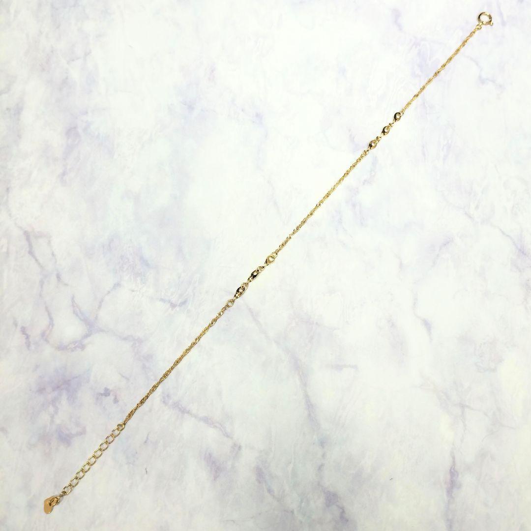 最終価格!K18 アンクレット ゴールド デザインチェーン 最大23cm