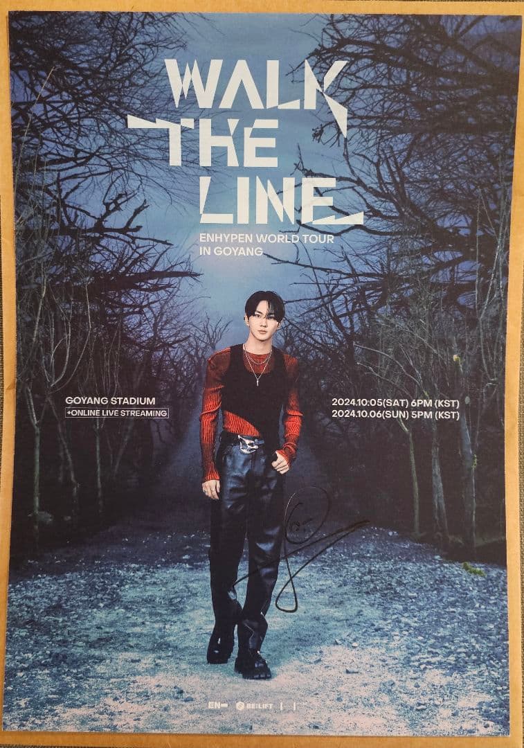 【ENHYPEN】ジョンウォン 直筆サイン入り ポスター　WTL プレステ特典
