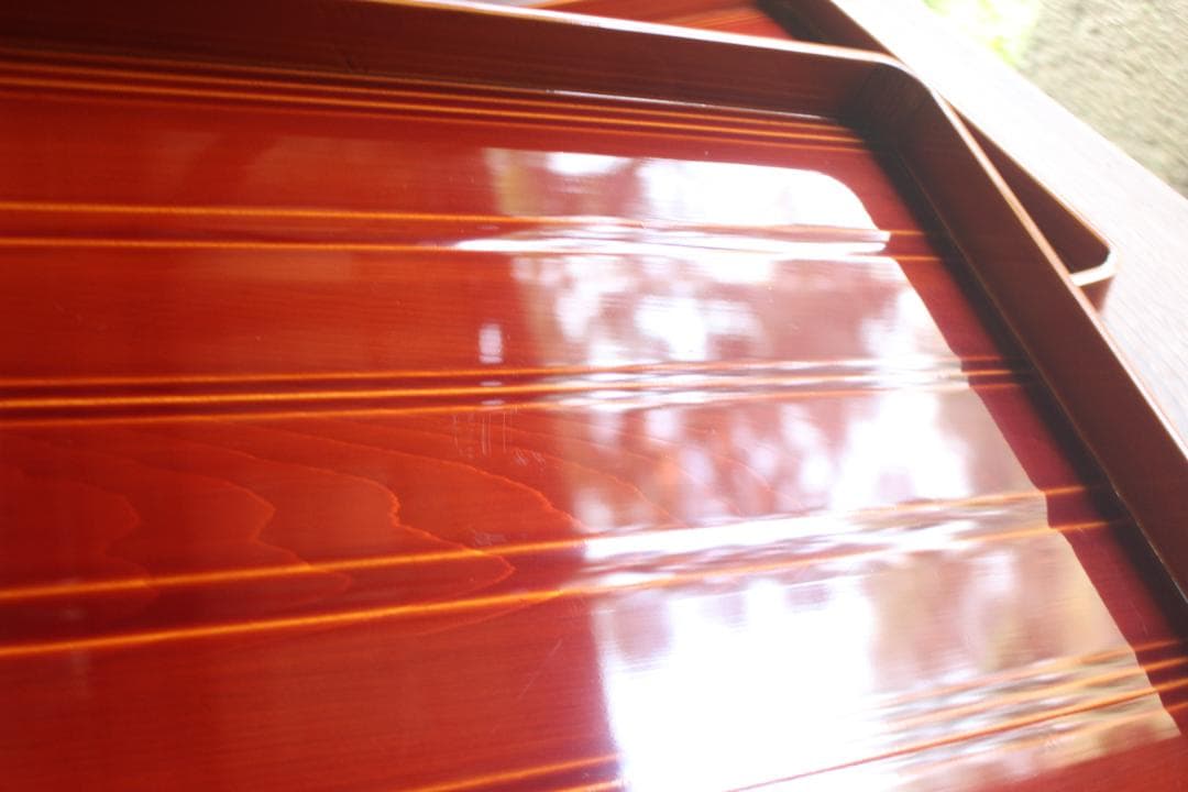 tenさま専用！隅丸四方デザインの春慶塗のお盆４点（検お盆お膳