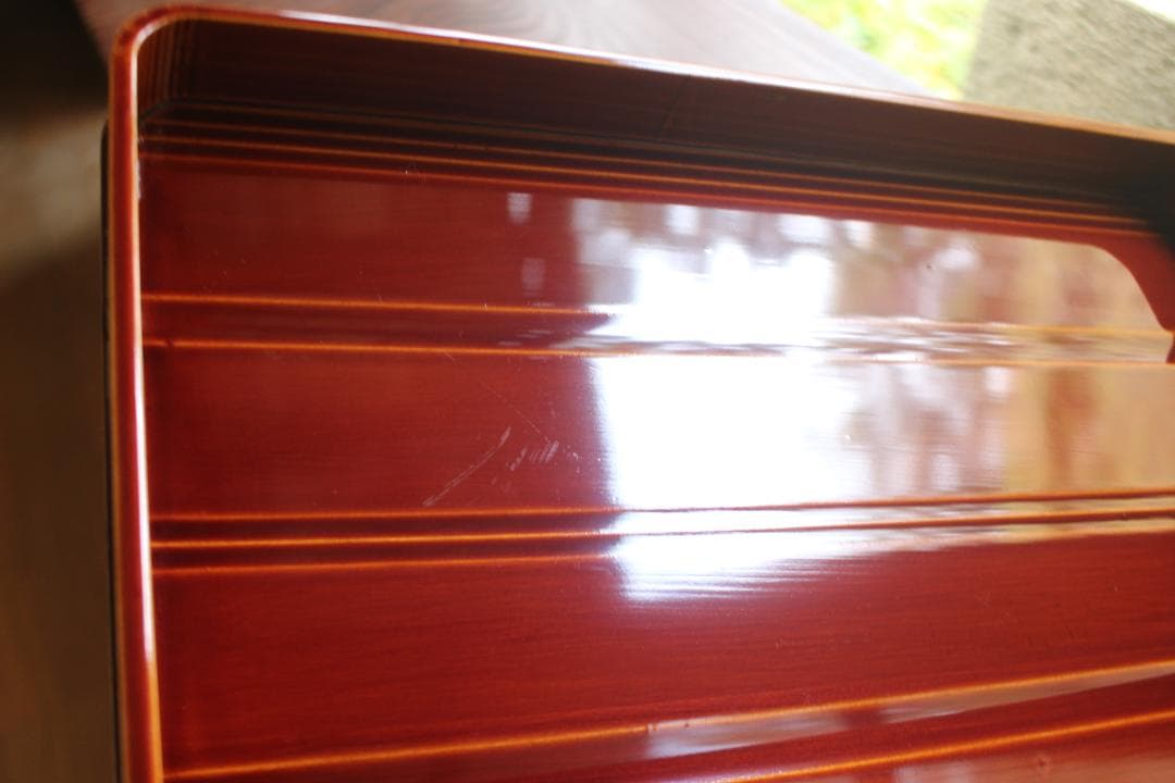 tenさま専用！隅丸四方デザインの春慶塗のお盆４点（検お盆お膳