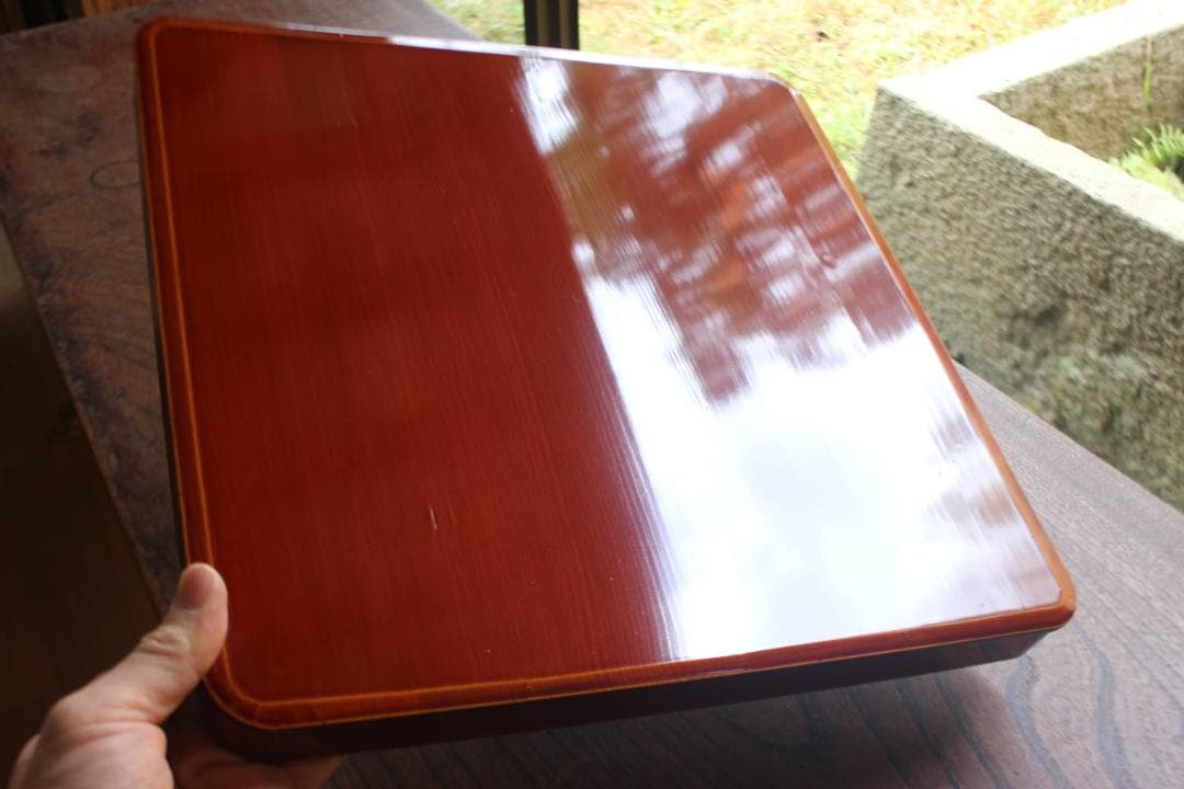 tenさま専用！隅丸四方デザインの春慶塗のお盆４点（検お盆お膳