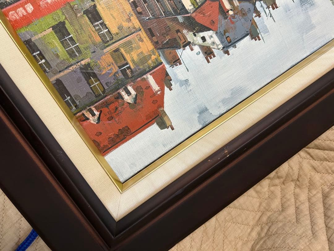 竹内敏彦の油彩画 [パリの街角] F4サイズ