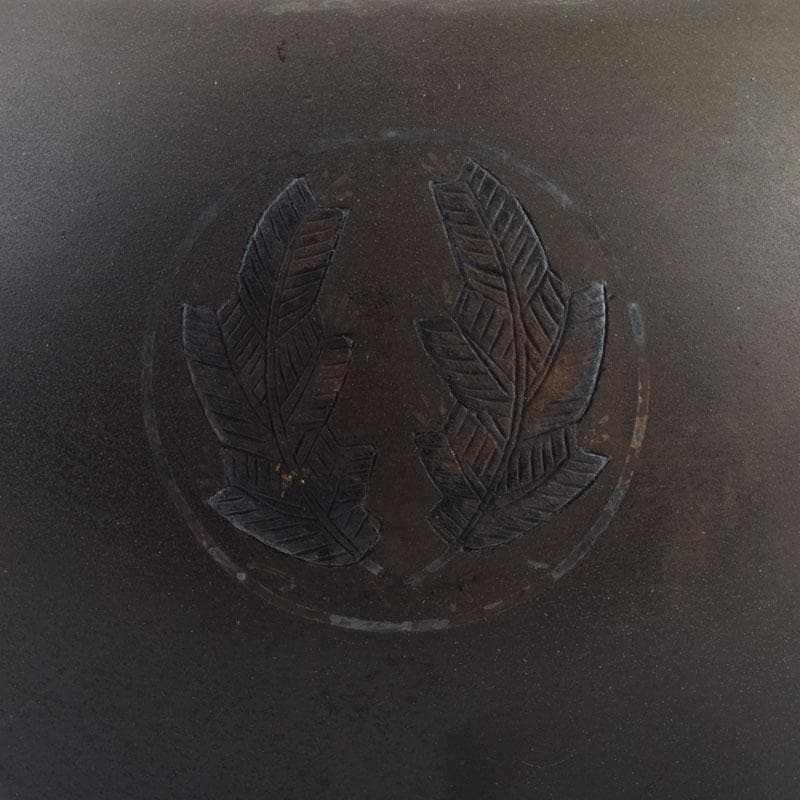 中国　古銅宣徳銅　獅子摘　刻漢詩文　三つ足香炉　N　9001